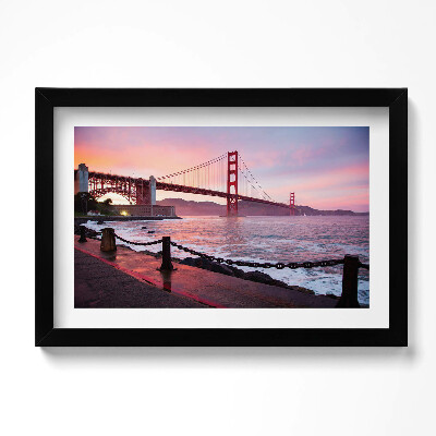 Obraz s rámem dekorativní Pohled na Golden Gate Bridge