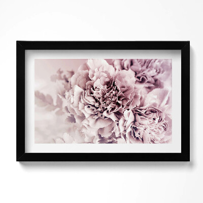 Obraz s rámem dekorativní Světle růžové okvětní lístky pivoněk