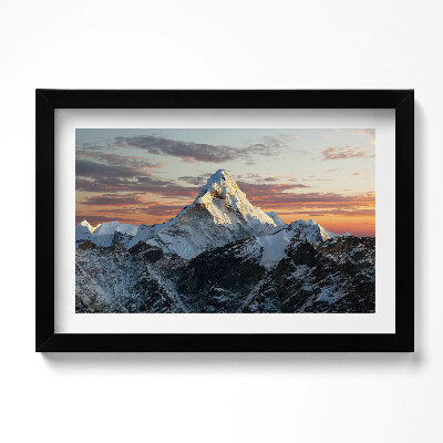 Obraz s rámem dekorativní Zasněžený vrchol hory
