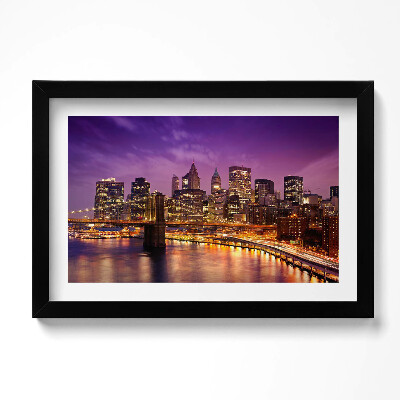 Obraz s rámem dekorativní Městská světla ve večerních hodinách