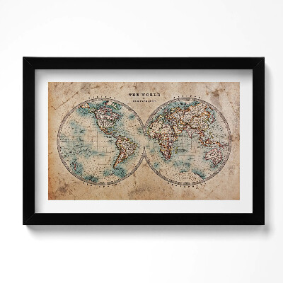 Obraz s rámem dekorativní Stará mapa světa