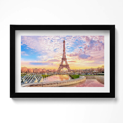 Obraz s rámem dekorativní Romantický pohled na Eiffelovu věž v Paříži