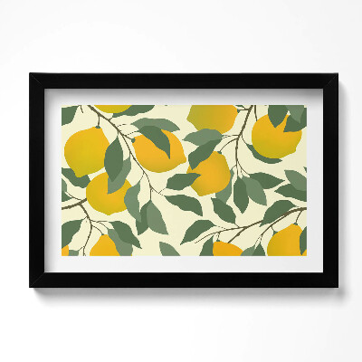 Obraz s rámem dekorativní Ilustrace pro sicilskou citronovou kuchyni