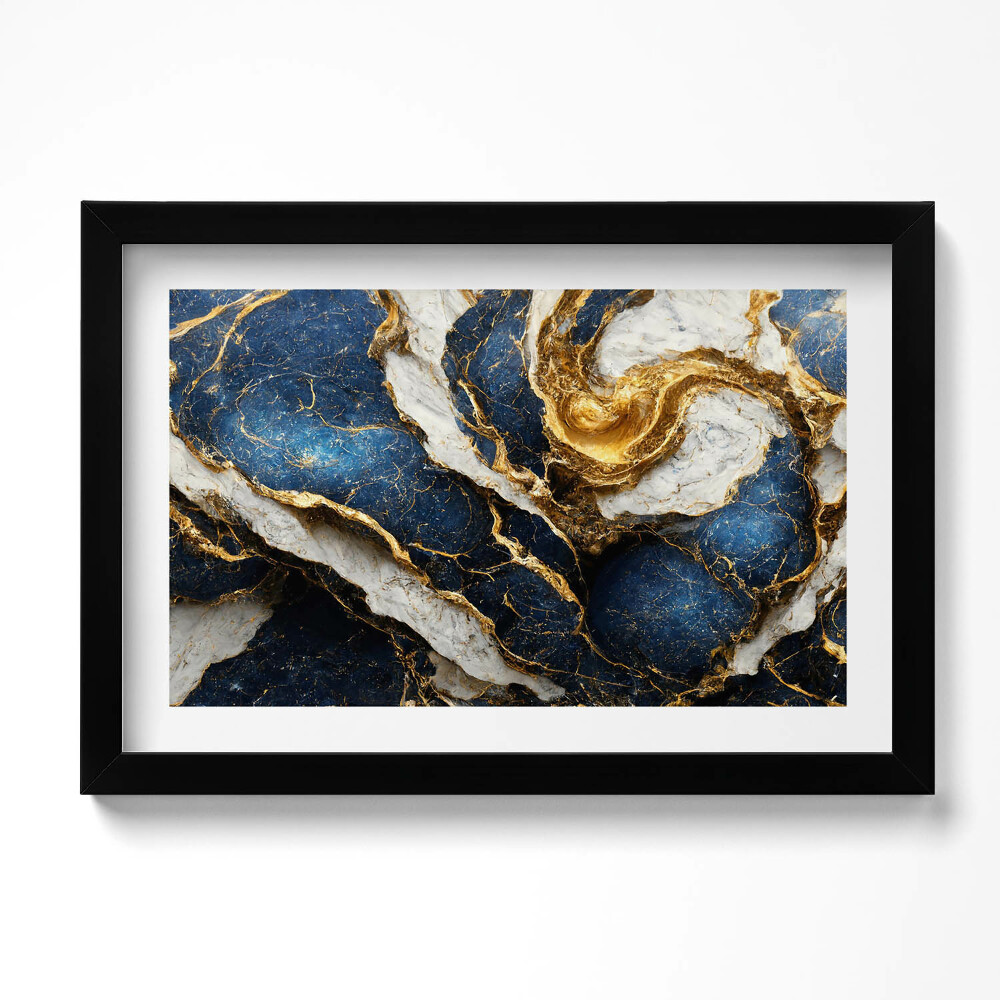 Obraz s rámem dekorativní Glamour abstraktní textura se zlatem