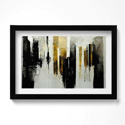 Obraz s rámem dekorativní Abstraktní umění se zlatem