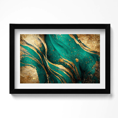 Obraz s rámem dekorativní Abstrakce se zlatem