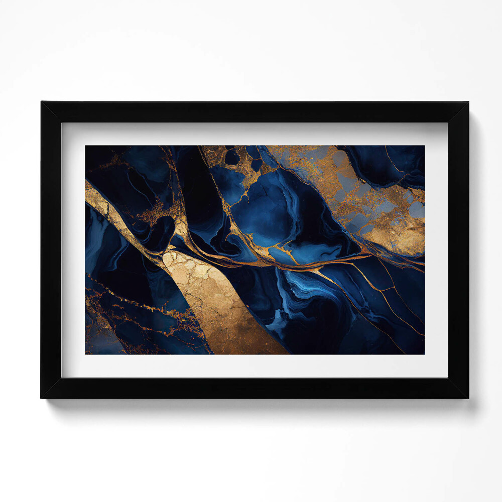 Obraz s rámem dekorativní Mramor a zlato textury abstrakce