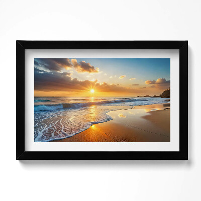 Obraz s rámem dekorativní Západ slunce nad mořem