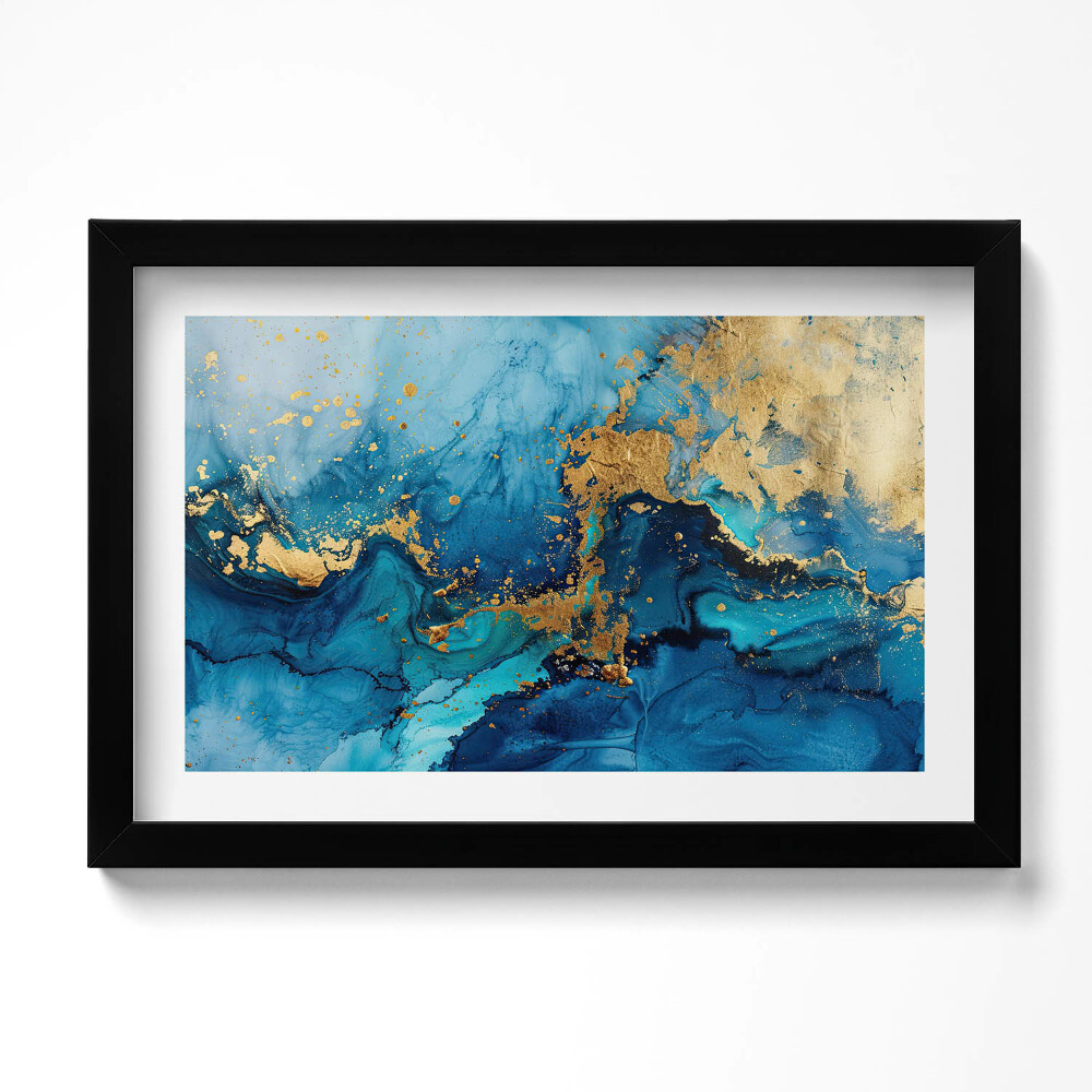 Obraz s rámem dekorativní Glamour abstrakce se zlatem