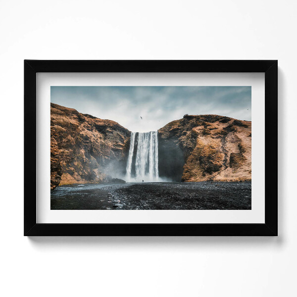 Obraz s rámem dekorativní Vodopád mezi skalami