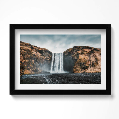 Obraz s rámem dekorativní Vodopád mezi skalami