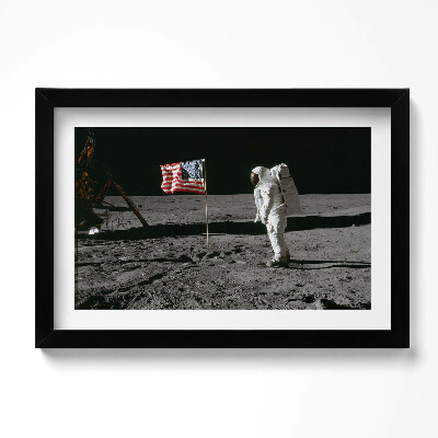 Obraz s rámem dekorativní Přistání na Měsíci - foto NASA