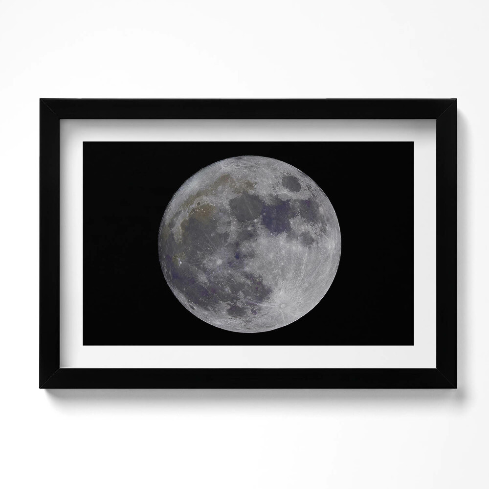 Obraz s rámem dekorativní Úplněk na černé obloze