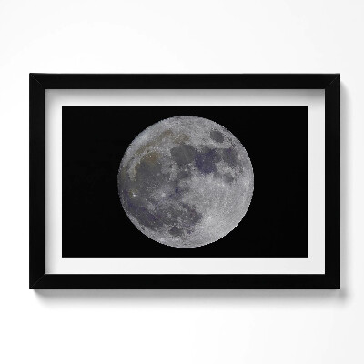 Obraz s rámem dekorativní Úplněk na černé obloze
