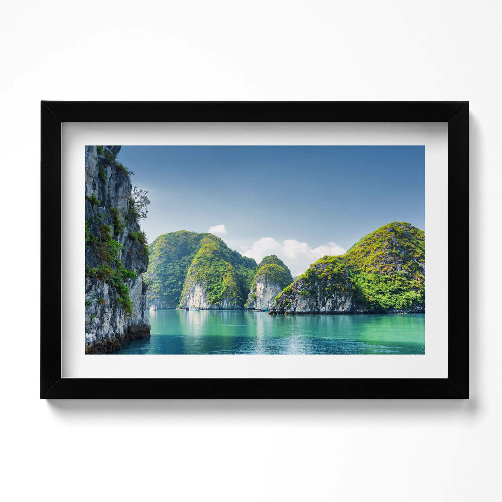 Obraz s rámem dekorativní Tyrkysové moře a útesy