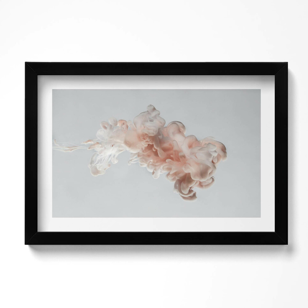 Obraz s rámem dekorativní Abstraktní béžový inkoust ve vodě