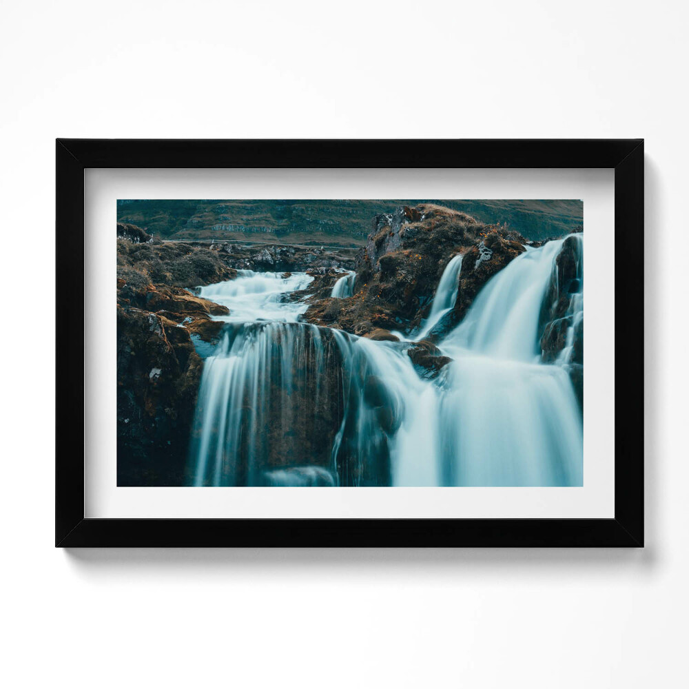 Obraz s rámem dekorativní Fotografie horského vodopádu