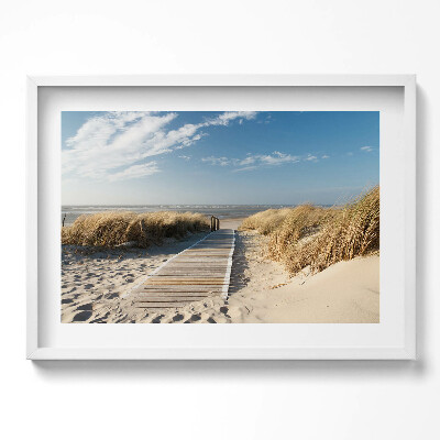 Obraz v rámu moderní Výhled na pláž a moře