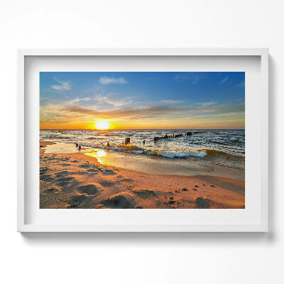 Obraz v rámu moderní Východ slunce nad mořem