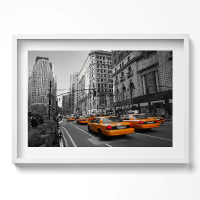 Obraz v rámu moderní Taxi doprava na avenue na Manhattanu