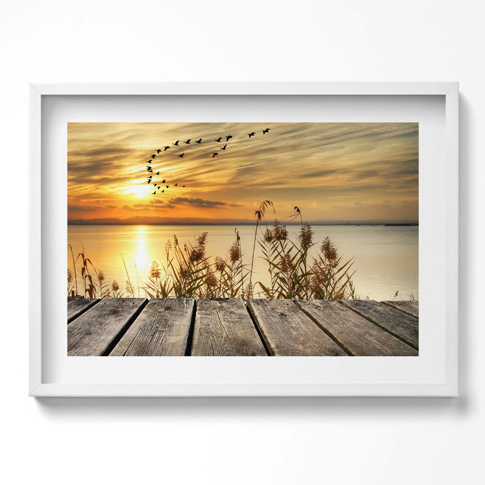 Obraz v rámu moderní Molo při západu slunce