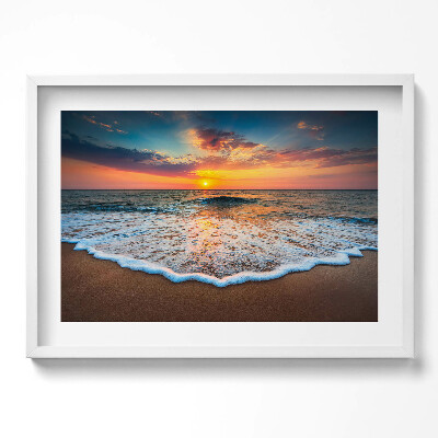Obraz v rámu moderní Krajina zapadajícího slunce nad mořem