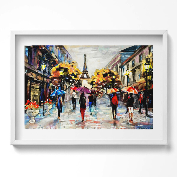 Obraz v rámu moderní Eiffel Streets Nova - malovaný podzim