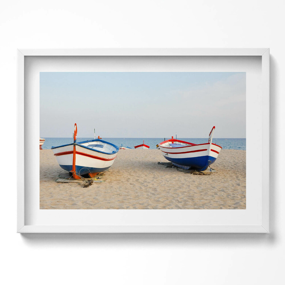 Obraz v rámu moderní Lodě na pláži