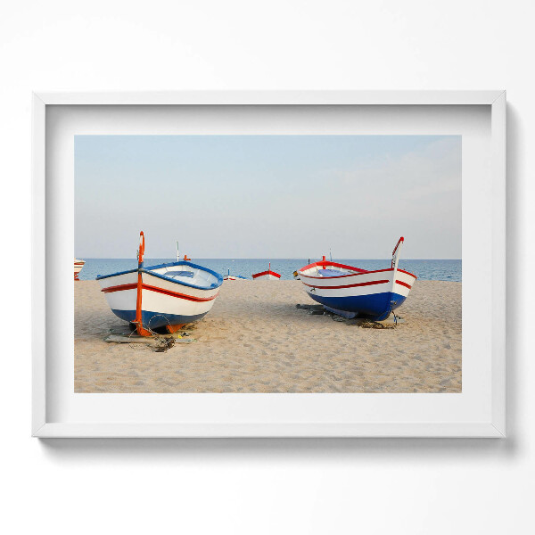 Obraz v rámu moderní Lodě na pláži