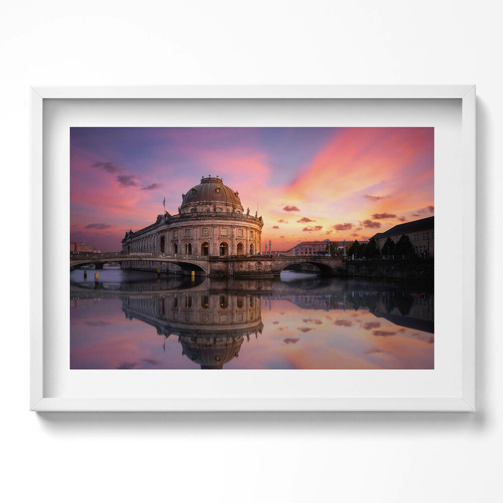 Obraz v rámu moderní Pohled na město ve večerních hodinách