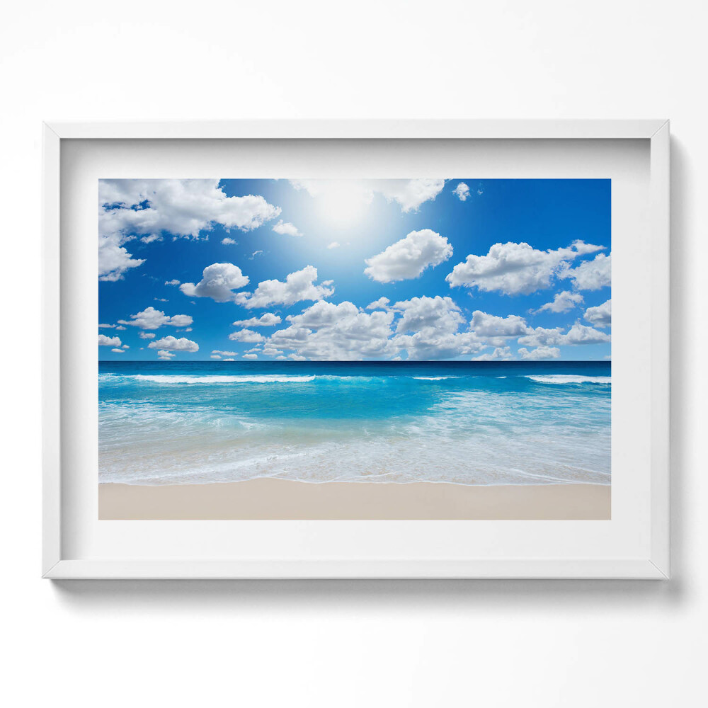 Obraz v rámu moderní Pláž, moře a horizont