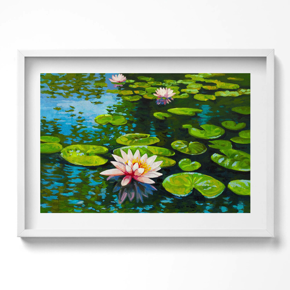 Obraz v rámu moderní Malování leknínů