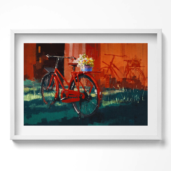 Obraz v rámu moderní Kolo s květinovým aranžmá