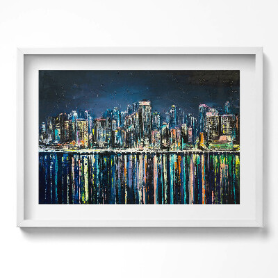 Obraz v rámu moderní Země květin - fantazie přímořského města