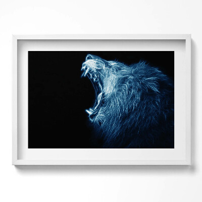 Obraz v rámu moderní Řeč těla divokého lva