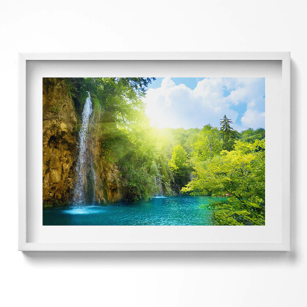 Obraz v rámu moderní Krajina modré laguny