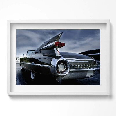 Obraz v rámu moderní Vintage černé auto Cadillac