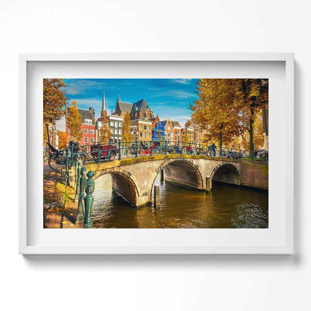 Obraz v rámu moderní Podzimní blues Amsterdamu