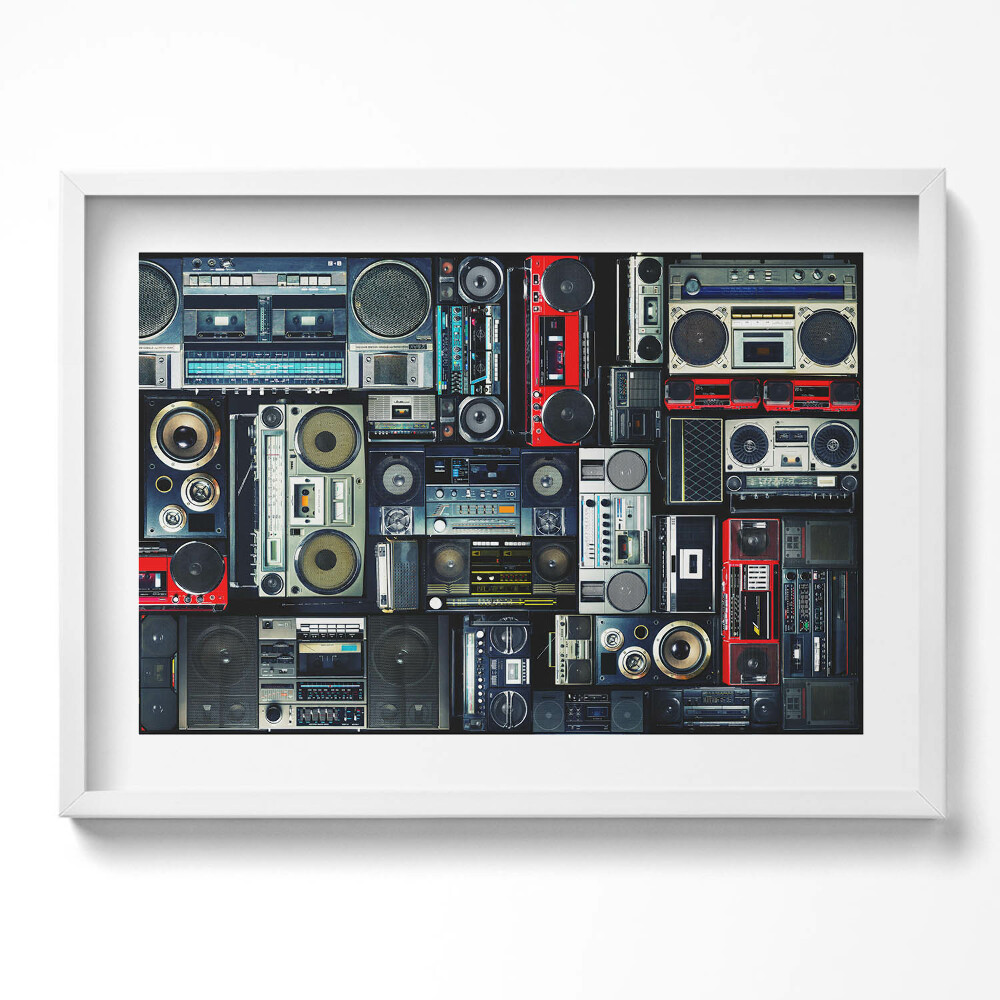 Obraz v rámu moderní Hudba - Vintage boombox