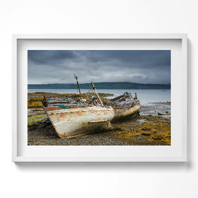 Obraz v rámu moderní Salen Bay a lodě