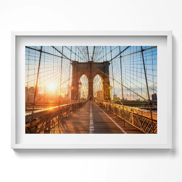 Obraz v rámu moderní Brooklynský most NYC