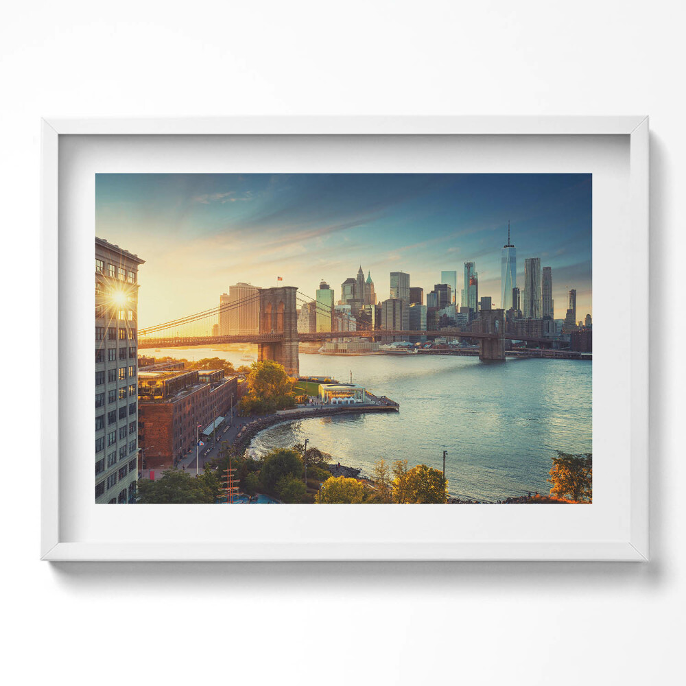 Obraz v rámu moderní New York Manhattan Brooklyn Bridge