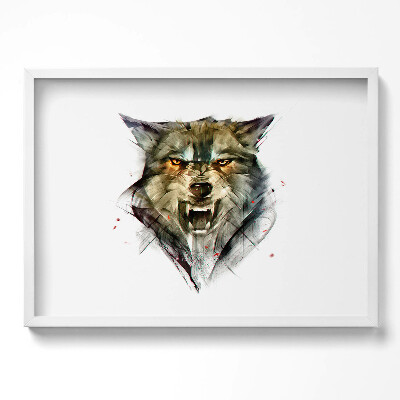 Obraz v rámu moderní Kreslený portrét vlka