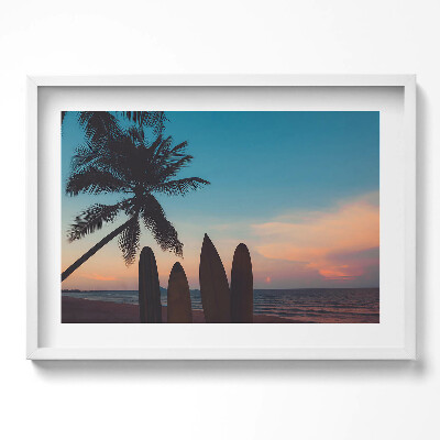 Obraz v rámu moderní Surfování na tropické pláži