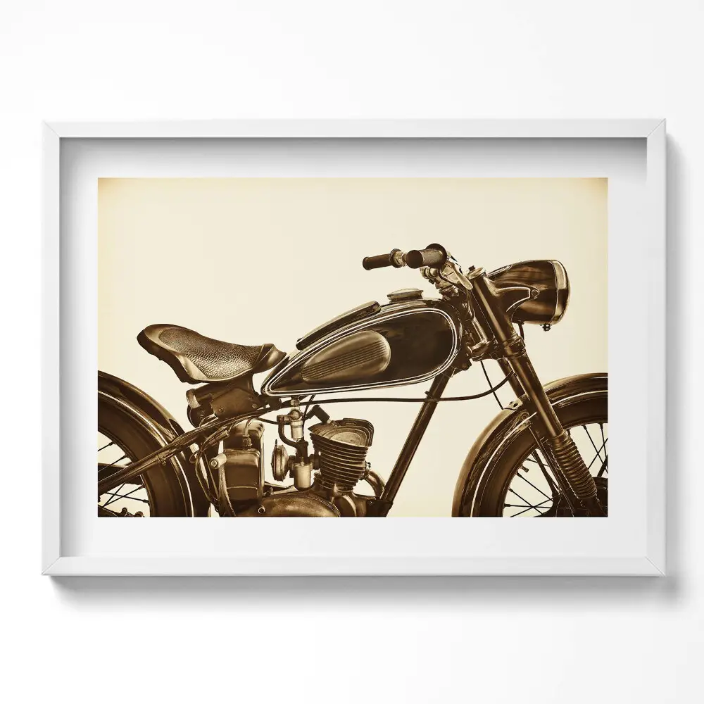 Obraz v rámu moderní Retro sépie - motocykl ve stylu vintage