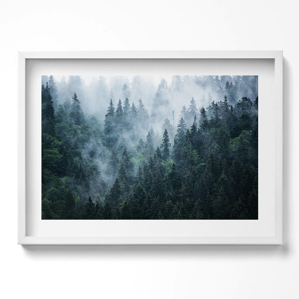 Obraz v rámu moderní Mlžné horské krajiny