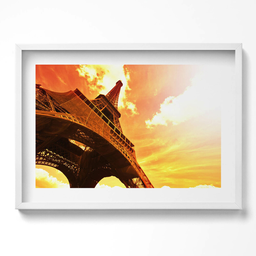 Obraz v rámu moderní Atrakce Eiffelovy věže v Paříži
