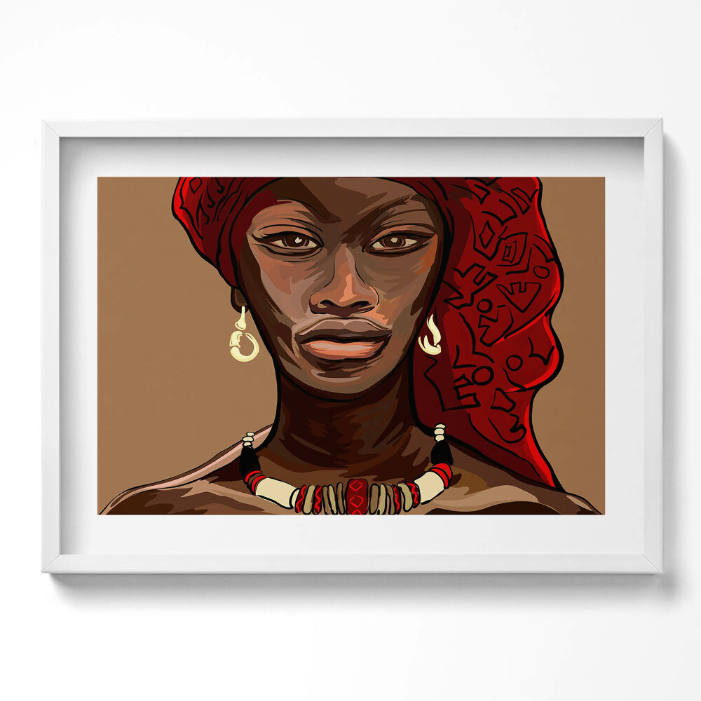 Obraz v rámu moderní Umění - malba africké ženy