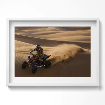 Obraz v rámu moderní Jízda na čtyřkolce v poušti