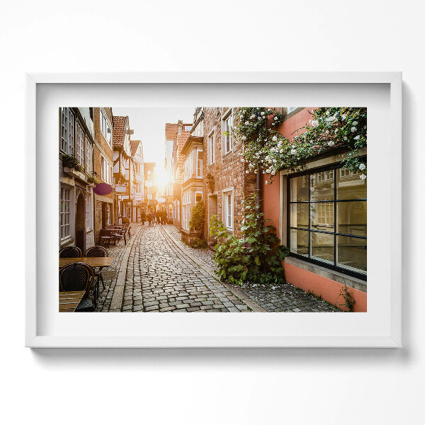 Obraz v rámu moderní Italská ulice mezi budovami